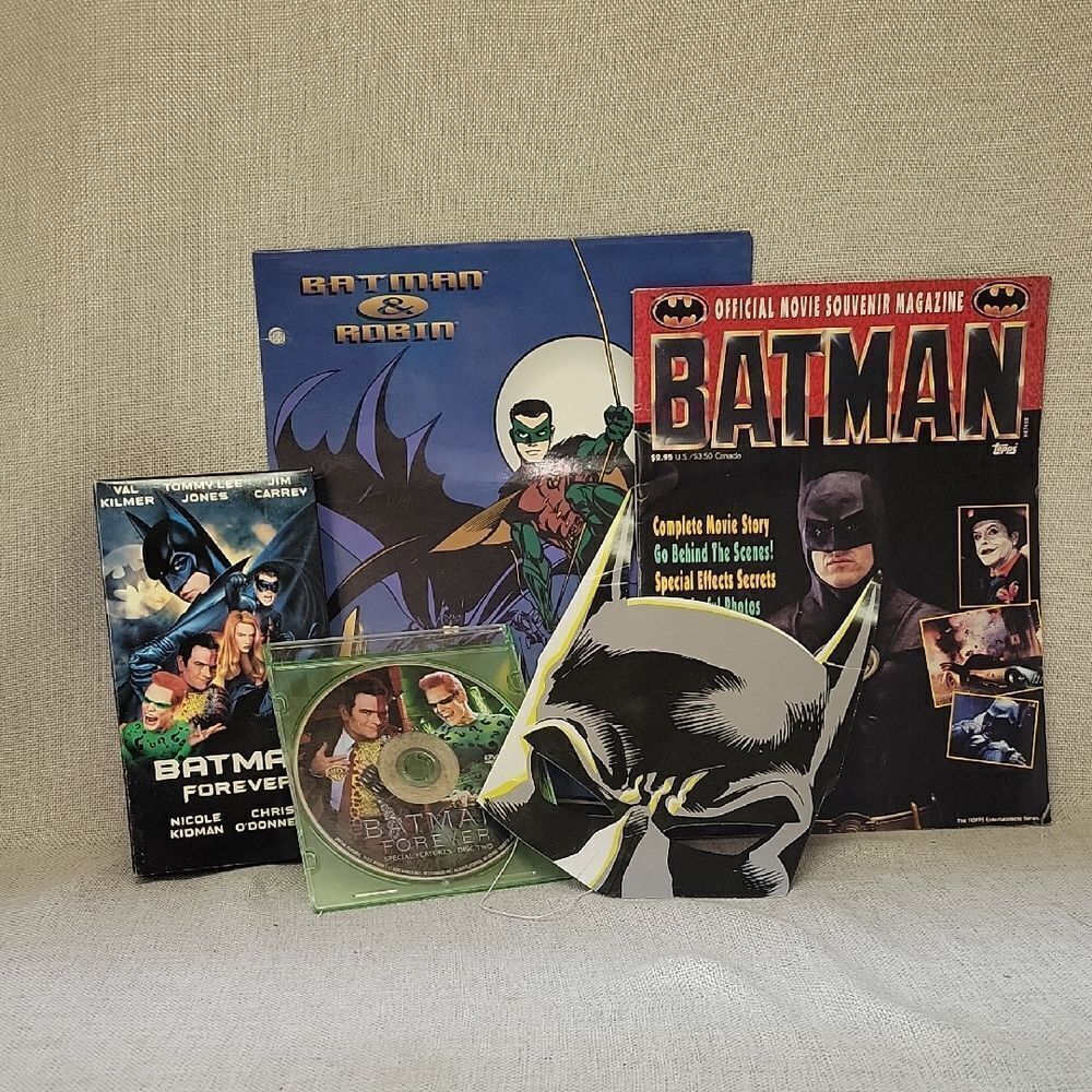 Batman Movie Collection Set.. Dvd Vhs, Magazine, Folder And Paper Mask